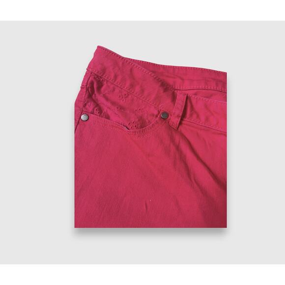 Elle Womens Jeans Dark Pink Denim Skinny Zip Button Closure - Size 16 - Picture 6 of 6